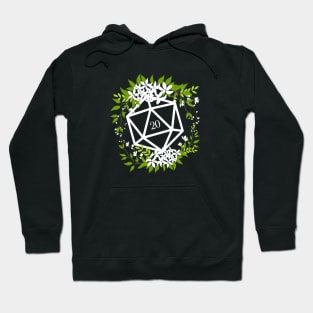 Floral D20 Dice for Plant Lovers Hoodie